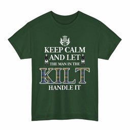 ScotsTee Shop Scottish MacSporran Ancient Clan Keep Calm and Let The Man in The Kilt Handle It Tartan T-shirt