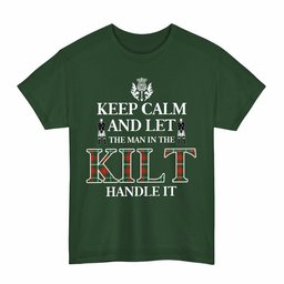 ScotsTee Shop Scottish Prince of Wales Clan Keep Calm and Let The Man in The Kilt Handle It Tartan T-shirt