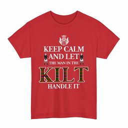 ScotsTee Shop Scottish Nithsdale District Clan Keep Calm and Let The Man in The Kilt Handle It Tartan T-shirt