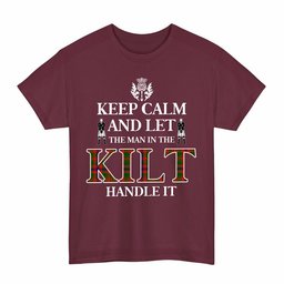 ScotsTee Shop Scottish Nithsdale District Clan Keep Calm and Let The Man in The Kilt Handle It Tartan T-shirt