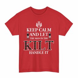 ScotsTee Shop Scottish Roxburgh District Clan Keep Calm and Let The Man in The Kilt Handle It Tartan T-shirt