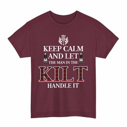 ScotsTee Shop Scottish Roxburgh District Clan Keep Calm and Let The Man in The Kilt Handle It Tartan T-shirt