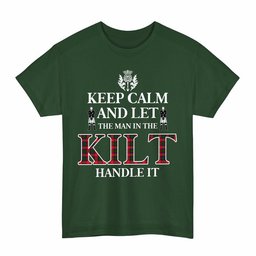 ScotsTee Shop Scottish Roxburgh District Clan Keep Calm and Let The Man in The Kilt Handle It Tartan T-shirt
