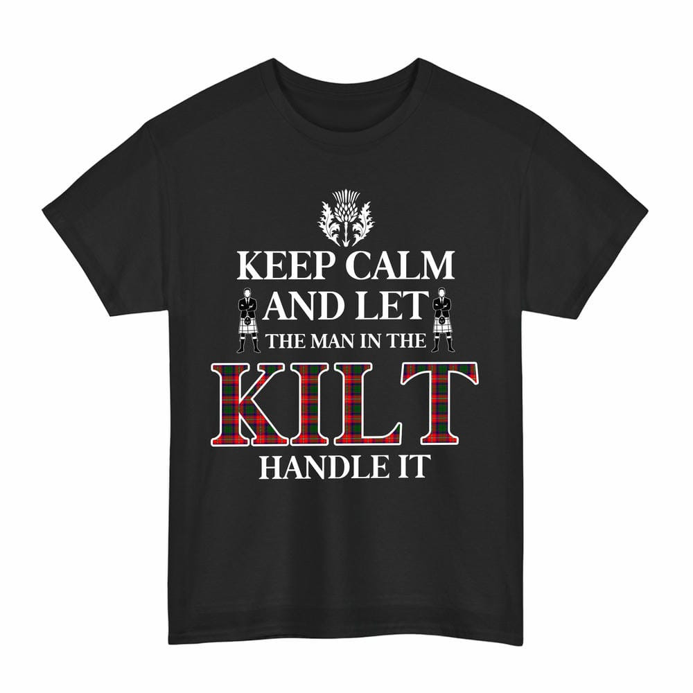 ScotsTee Shop Scottish Roxburgh District Clan Keep Calm and Let The Man in The Kilt Handle It Tartan T-shirt