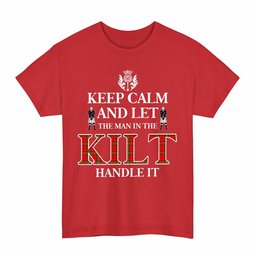 ScotsTee Shop Scottish Scott Modern Clan Keep Calm and Let The Man in The Kilt Handle It Tartan T-shirt