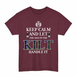 ScotsTee Shop Scottish Newman Clan Keep Calm and Let The Man in The Kilt Handle It Tartan T-shirt