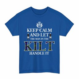 ScotsTee Shop Scottish Newman Clan Keep Calm and Let The Man in The Kilt Handle It Tartan T-shirt