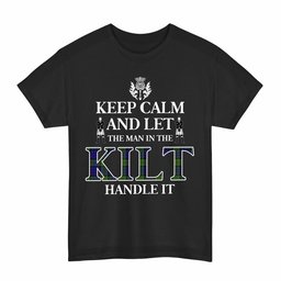 ScotsTee Shop Scottish Newman Clan Keep Calm and Let The Man in The Kilt Handle It Tartan T-shirt