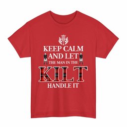 ScotsTee Shop Scottish Marjoribanks Clan Keep Calm and Let The Man in The Kilt Handle It Tartan T-shirt
