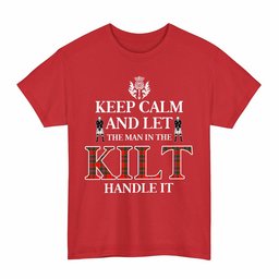 ScotsTee Shop Scottish Perthshire District Clan Keep Calm and Let The Man in The Kilt Handle It Tartan T-shirt
