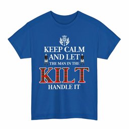 ScotsTee Shop Scottish Perthshire District Clan Keep Calm and Let The Man in The Kilt Handle It Tartan T-shirt