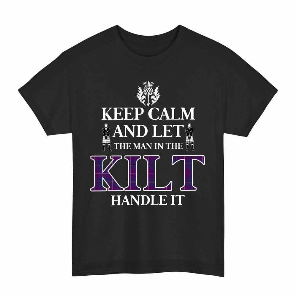 ScotsTee Shop Scottish Pride of Glencoe Clan Keep Calm and Let The Man in The Kilt Handle It Tartan T-shirt