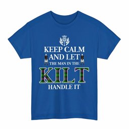 ScotsTee Shop Scottish Selkirk Clan Keep Calm and Let The Man in The Kilt Handle It Tartan T-shirt
