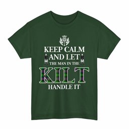 ScotsTee Shop Scottish Selkirk Clan Keep Calm and Let The Man in The Kilt Handle It Tartan T-shirt
