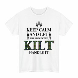 ScotsTee Shop Scottish Reid Green Clan Keep Calm and Let The Man in The Kilt Handle It Tartan T-shirt