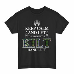 ScotsTee Shop Scottish Reid Green Clan Keep Calm and Let The Man in The Kilt Handle It Tartan T-shirt
