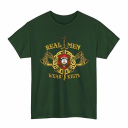 ScotsTee Shop Scottish Cameron Clan Crest Tartan T-Shirt Real Men Wear Kilts