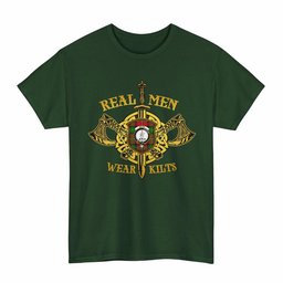 ScotsTee Shop Scottish Boyd Clan Crest Tartan T-Shirt Real Men Wear Kilts