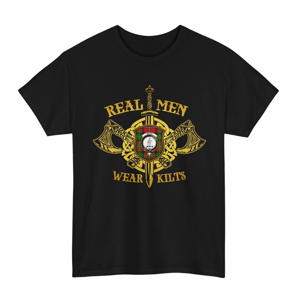 ScotsTee Shop Scottish Boyd Clan Crest Tartan T-Shirt Real Men Wear Kilts