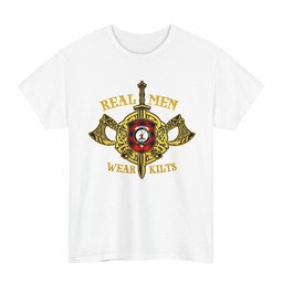 ScotsTee Shop Scottish Fraser (of Lovat) Clan Crest Tartan T-Shirt Real Men Wear Kilts