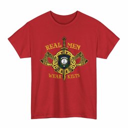 ScotsTee Shop Scottish MacCallum Clan Crest Tartan T-Shirt Real Men Wear Kilts