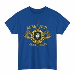 ScotsTee Shop Scottish MacCallum Clan Crest Tartan T-Shirt Real Men Wear Kilts