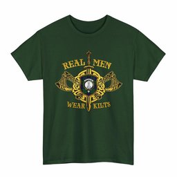 ScotsTee Shop Scottish MacCallum Clan Crest Tartan T-Shirt Real Men Wear Kilts