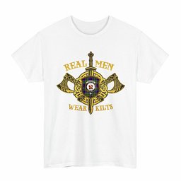 ScotsTee Shop Scottish Whiteford Clan Crest Tartan T-Shirt Real Men Wear Kilts