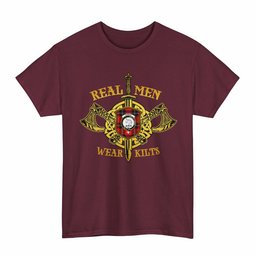 ScotsTee Shop Scottish Ramsay Clan Crest Tartan T-Shirt Real Men Wear Kilts