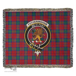 Fotheringham Modern Tartan Woven Blanket with Family Crest ScotsTee Shop - scotstee.com - Tartan Blankets