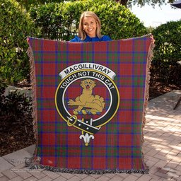 MacGillivray Tartan Woven Blanket with Family Crest ScotsTee Shop - scotstee.com - Tartan Blankets