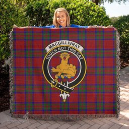 MacGillivray Tartan Woven Blanket with Family Crest ScotsTee Shop - scotstee.com - Tartan Blankets