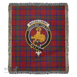 MacGillivray Tartan Woven Blanket with Family Crest ScotsTee Shop - scotstee.com - Tartan Blankets