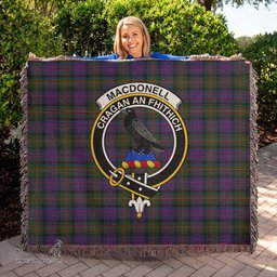 MacDonell of Glengarry Tartan Woven Blanket with Family Crest ScotsTee Shop - scotstee.com - Tartan Blankets
