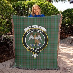 Ralston USA Tartan Woven Blanket with Family Crest ScotsTee Shop - scotstee.com - Tartan Blankets
