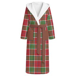 ScotsTee Shop Scottish Blackie Modern Clan Crest Tartan Flannel Hooded Bathrobe