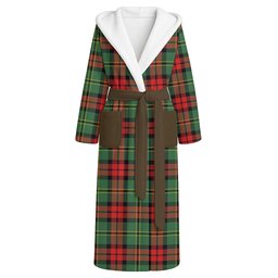 ScotsTee Shop Scottish Blackstock Hunting Modern Clan Crest Tartan Flannel Hooded Bathrobe
