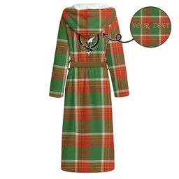 ScotsTee Shop Scottish Brisbane Ancient Clan Crest Tartan Flannel Hooded Bathrobe