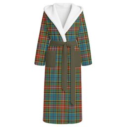 ScotsTee Shop Scottish Beattie Ancient Clan Crest Tartan Flannel Hooded Bathrobe