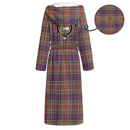 ScotsTee Shop Scottish Beaton Weathered Clan Crest Tartan Flannel Hooded Bathrobe