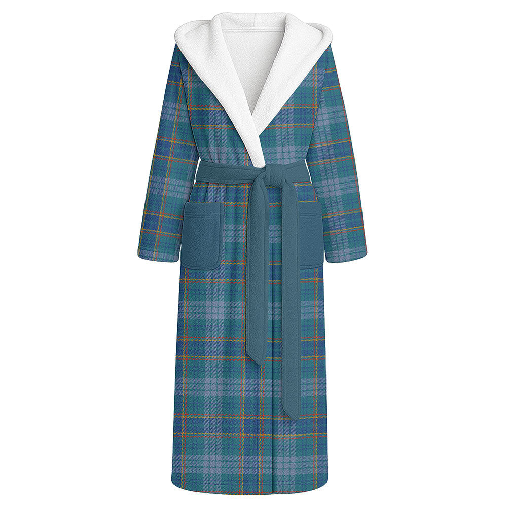 ScotsTee Shop Scottish Dempster Ancient Clan Crest Tartan Flannel Hooded Bathrobe