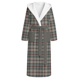 ScotsTee Shop Scottish Dinwoodie Weathered Clan Crest Tartan Flannel Hooded Bathrobe