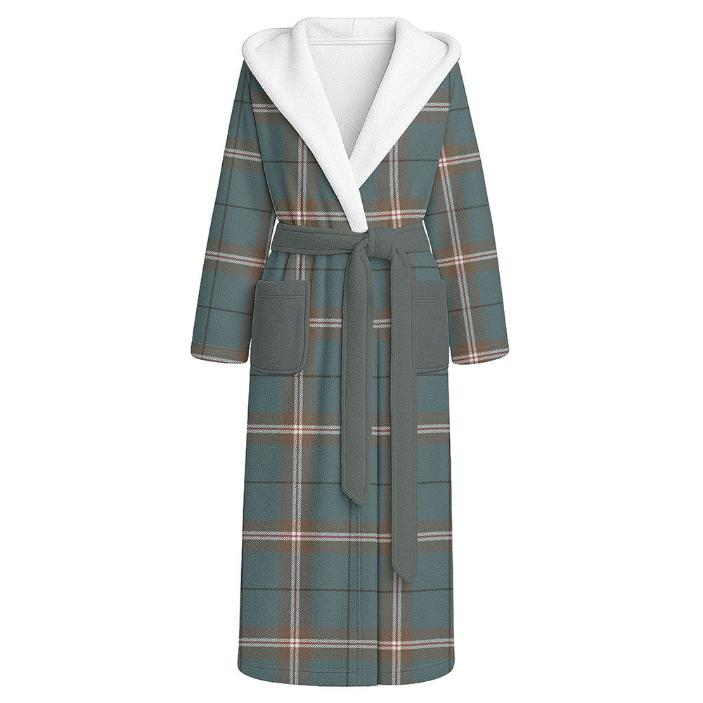 ScotsTee Shop Scottish Cleland Weathered Clan Crest Tartan Flannel Hooded Bathrobe