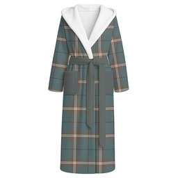 ScotsTee Shop Scottish Cleland Weathered Clan Crest Tartan Flannel Hooded Bathrobe