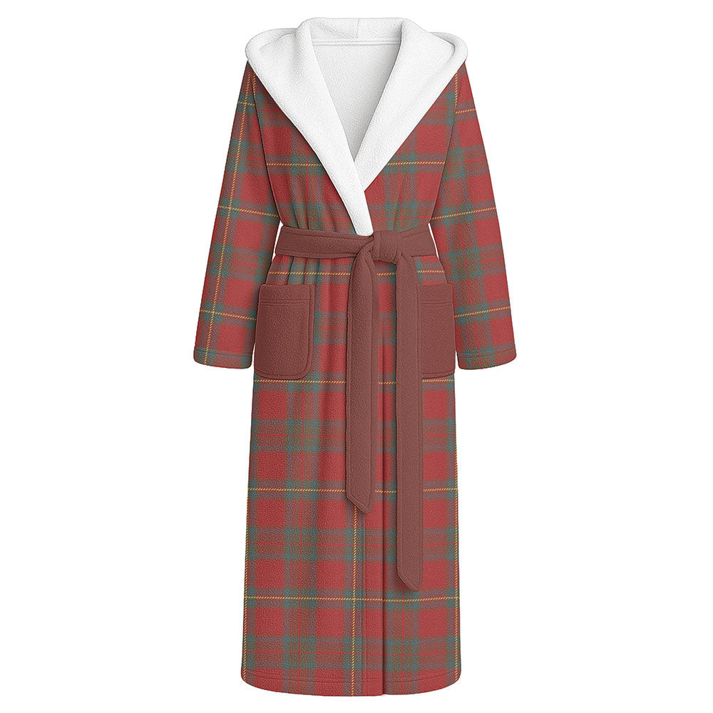 ScotsTee Shop Scottish Cruikshank Weathered Clan Crest Tartan Flannel Hooded Bathrobe