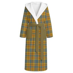 ScotsTee Shop Scottish Carlisle (Carlill) Weathered Clan Crest Tartan Flannel Hooded Bathrobe