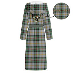 ScotsTee Shop Scottish Dinwoodie Modern Clan Crest Tartan Flannel Hooded Bathrobe