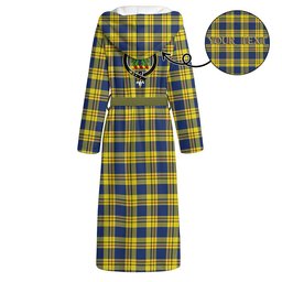 ScotsTee Shop Scottish Carlisle (Carlill) Modern Clan Crest Tartan Flannel Hooded Bathrobe