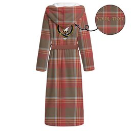 ScotsTee Shop Scottish Brisbane Weathered Clan Crest Tartan Flannel Hooded Bathrobe