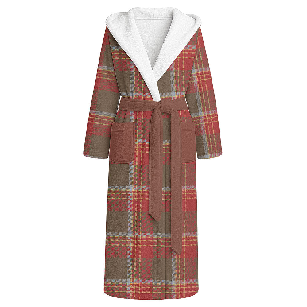 ScotsTee Shop Scottish Brisbane Weathered Clan Crest Tartan Flannel Hooded Bathrobe